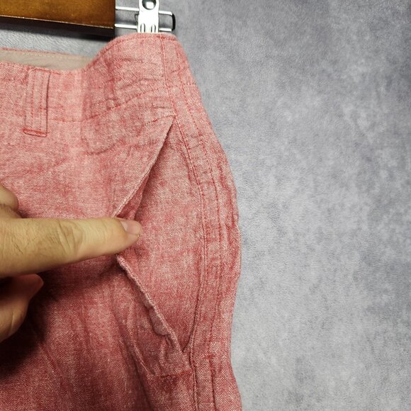 J Crew‎ Gramercy Shorts Mens 30 Pink Red Linen Blend Casual Summer Lightweight - Picture 10 of 10